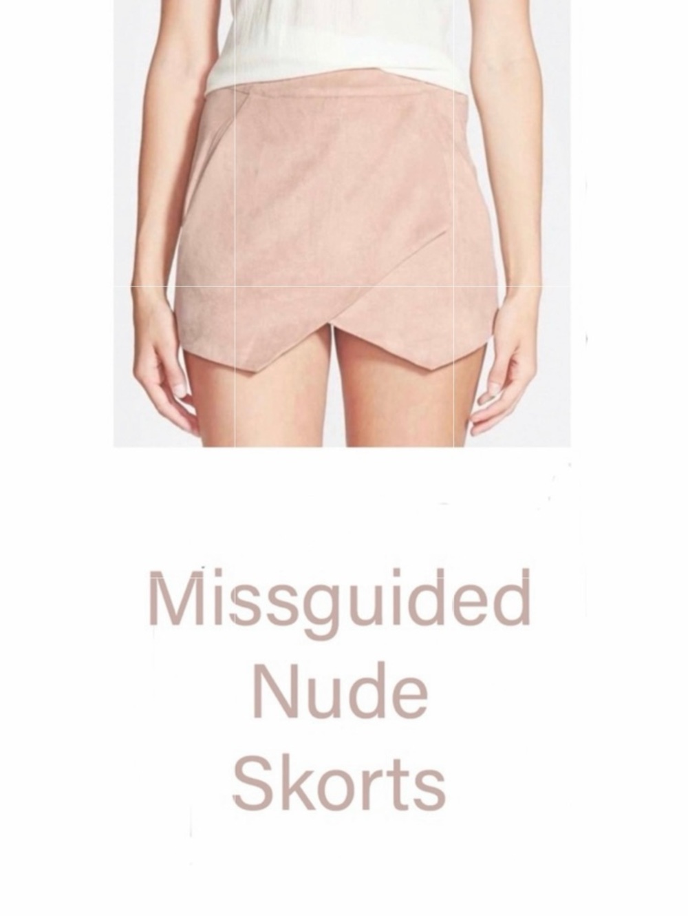 Missguided Faux Suede Nude Skorts